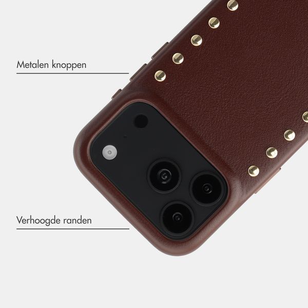 Selencia Studs Backcover met MagSafe Apple iPhone 18 Pro Max / 17 Pro Max - Cacao Crush