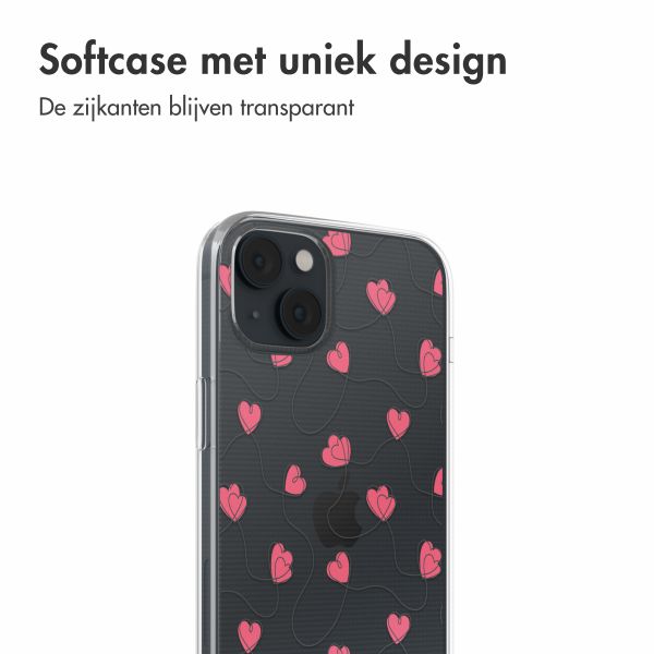 imoshion  Design hoesje iPhone 14 - Dusty Rose Connected Hearts