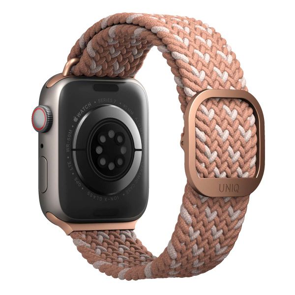 Uniq Aspen Designer Edition Braided bandje Apple Watch Series 1 t/m 9 / SE (38/40/41 mm) | Series 10 / 11 (42 mm) - Citrus Pink
