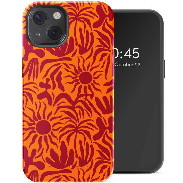 Selencia Vivid Tough Backcover met MagSafe iPhone 13 - Tropical Vibes Apricot