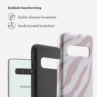 Selencia Vivid Tough Backcover Samsung Galaxy S10 - Colorful Zebra Old Pink