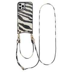 Selencia Nova Phone Case with Cord and Card Holder Apple iPhone 12 (Pro) - Zazzy Zebra