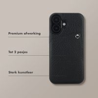 Selencia Riva Backcover met Pashouder Apple iPhone 16 - Zwart