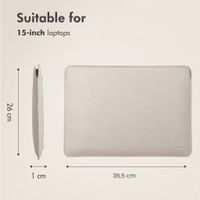 Accezz Leather laptop sleeve 15 inch - Beige