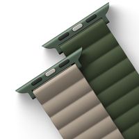 Uniq Revix dubbelzijdig bandje Apple Watch Series 1 t/m 11 / SE / Ultra (44/45/46/49 mm) - Pine (Green/Taupe)