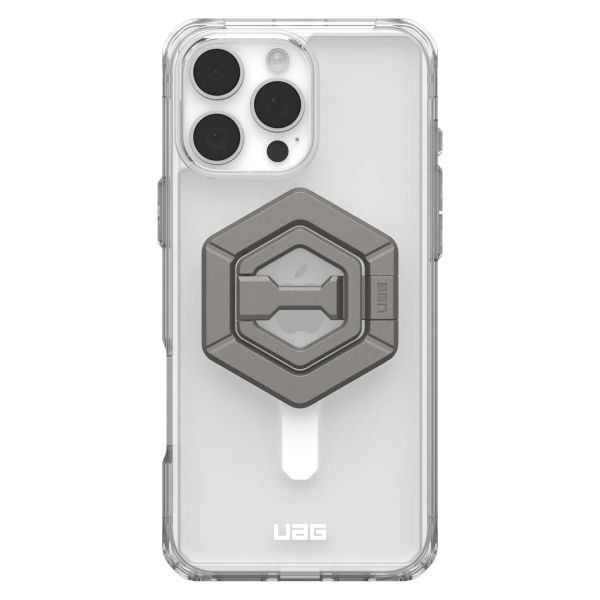 UAG Plyo Pro backcover + Magnetic Ring Stand Apple iPhone 16 Pro Max - Ice White / Titanium