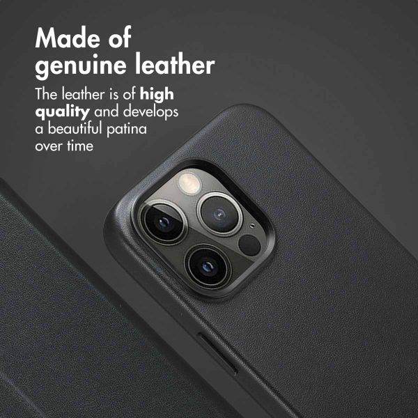 Accezz 2-in-1 Leather Bookcase with MagSafe Apple iPhone 15 Pro Max - Onyx Black