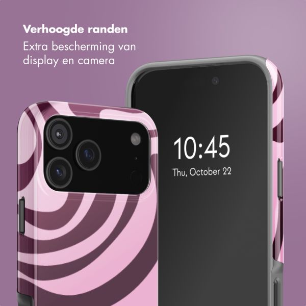 Selencia Vivid Backcover met MagSafe Apple iPhone 18 Pro Max / 17 Pro Max - Wavy Swirl Pink Plum