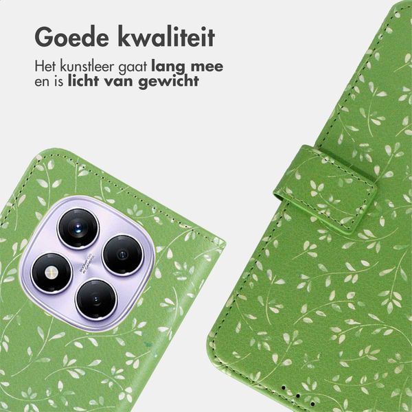imoshion Design Bookcase Xiaomi Redmi Note 14 Pro (4G) - Green Flowers
