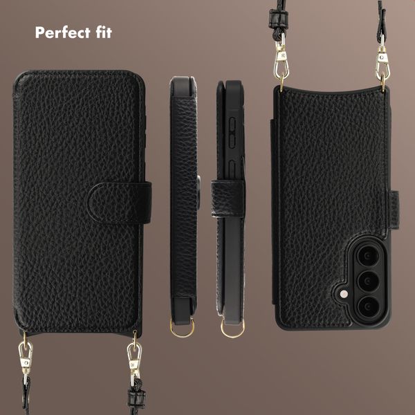 Selencia Riva Bookcase with MagSafe and phone strap Samsung Galaxy S26 - Black