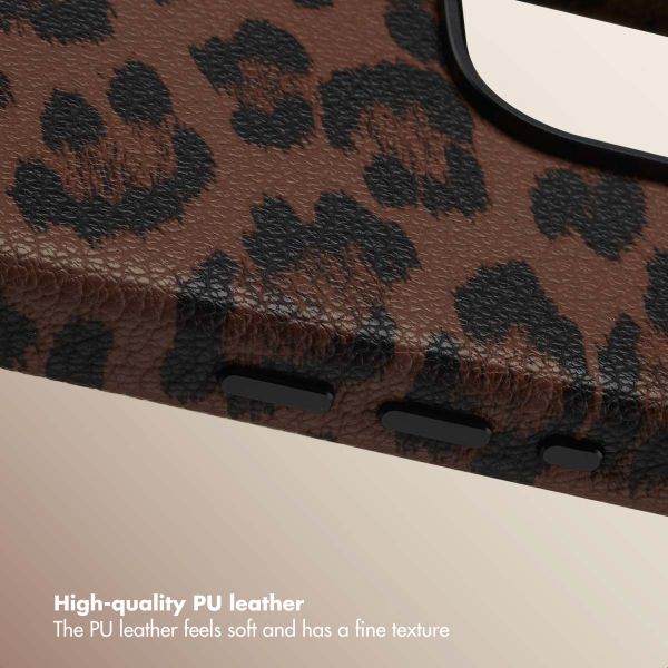 Selencia Sabi Back Cover Panther Print with MagSafe Apple iPhone 16 Pro Max - Mocha Brown