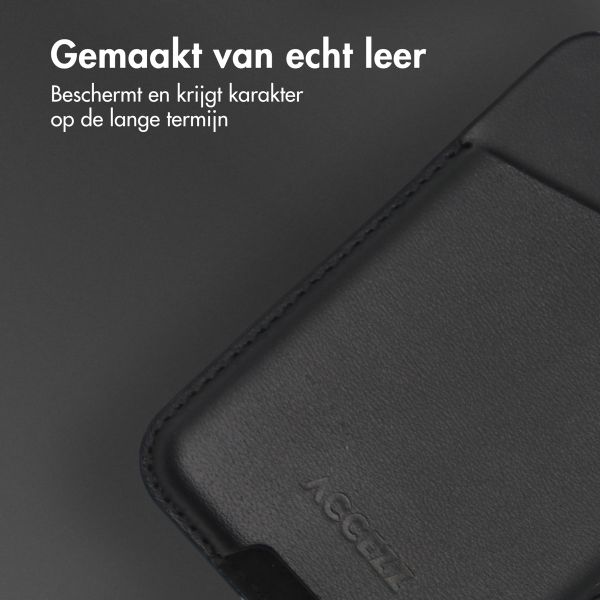 Accezz Leren Kaarthouder - Geschikt voor MagSafe en Qi2 - Onyx Black