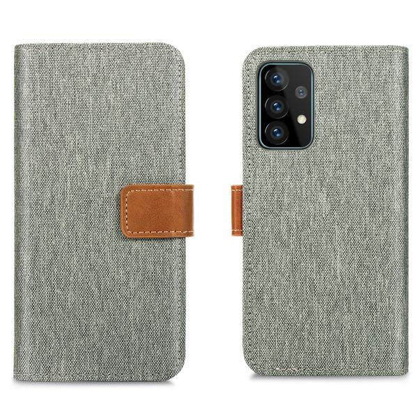 imoshion Luxe Canvas Bookcase Samsung Galaxy A72 - Grijs