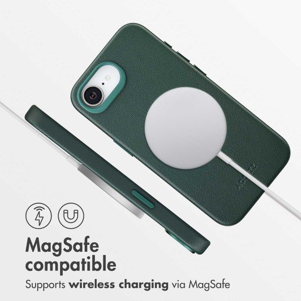Accezz Leather Back Cover with MagSafe Apple iPhone 17e / 16e - Cedar Green
