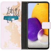 imoshion Design Softcase Bookcase Galaxy A72 - Let's Go Travel White