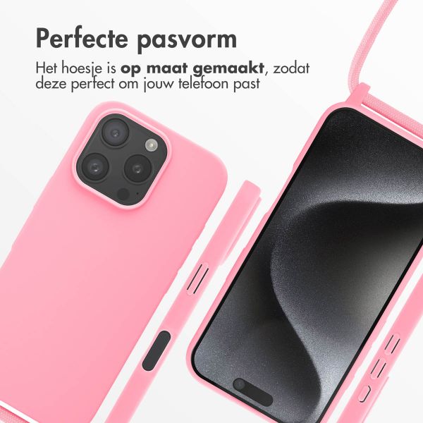 imoshion Siliconen hoesje met koord Apple iPhone 16 Pro - Roze