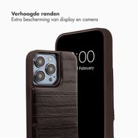 Selencia Nova Real Leather Backcover met Koord en Pashouder Apple iPhone 14 Pro - Dark Chocolate