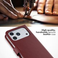 Selencia Genuine Leather Book Case Apple iPhone 17 Pro Max - Burgundy
