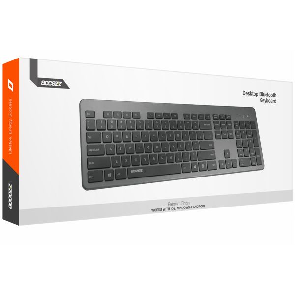 Accezz Premium Desktop QWERTY Bluetooth Keyboard - Grijs