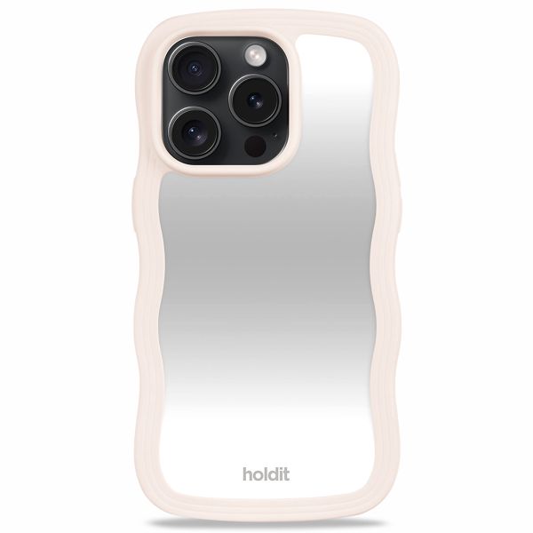 Holdit Wavy Case iPhone 14 Pro - Light Beige / Mirror