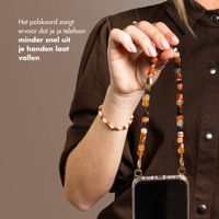 Selencia Transparent Case with Hooks + Lova Wrist Strap Tortoise Leopard Apple iPhone 15 - Earth Tones