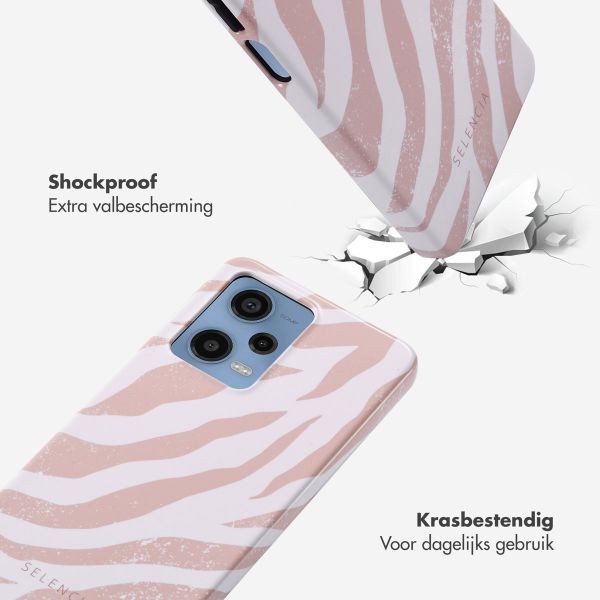Selencia Vivid Backcover Xiaomi Redmi Note 12 Pro (5G) - Colorful Zebra Old Pink