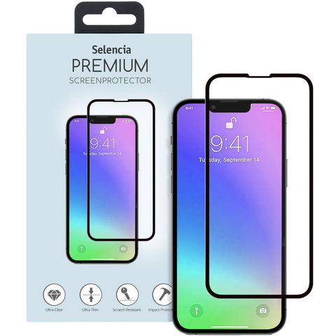 Selencia Gehard Glas Premium Screenprotector iPhone 13 Mini - Zwart