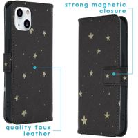 imoshion Design Softcase Bookcase iPhone 13 - Stars Gold