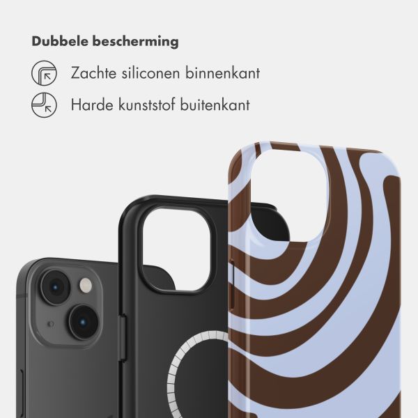 Selencia Vivid Backcover met MagSafe Apple iPhone 14 - Dream Swirl Chocolate