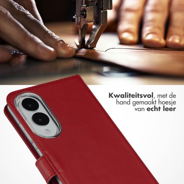 Selencia Echt Leren Bookcase Samsung Galaxy S25 Edge - Rood