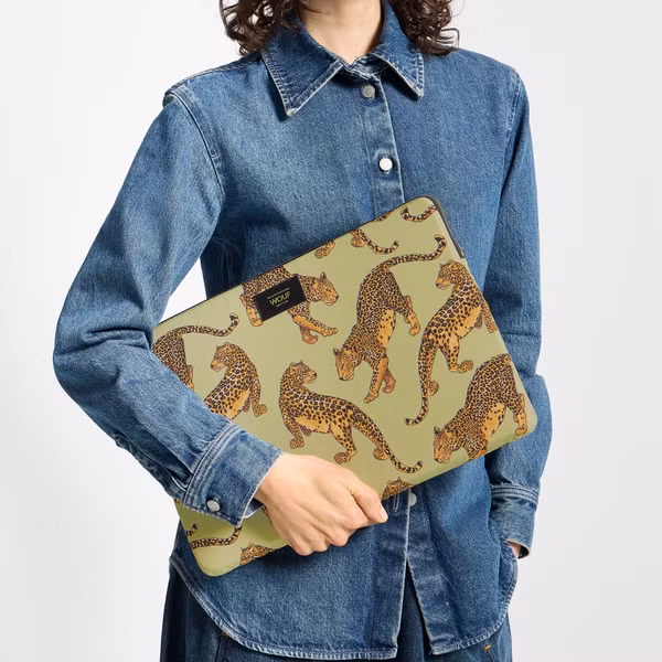 Wouf Daily Laptop hoes 15-16 inch - Laptopsleeve - Avo Leopard