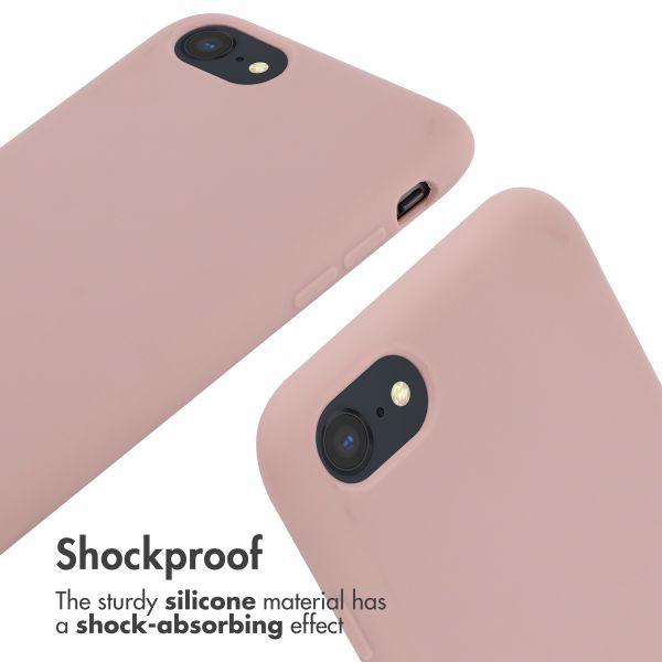 imoshion Siliconen hoesje met koord Apple iPhone SE (2022 / 2020) / 8 / 7 - Sand Pink