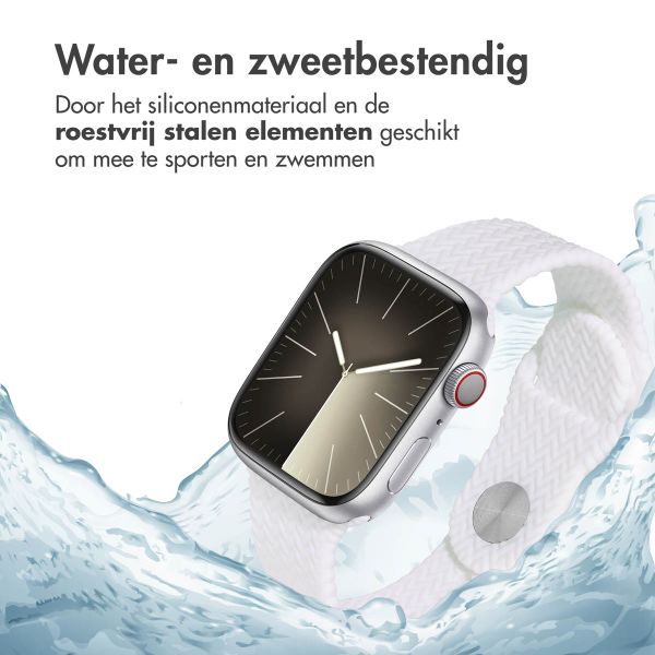 imoshion Siliconen geweven bandje Apple Watch Series 1 t/m 9 / SE (38/40/41 mm) | Series 10 (42 mm) - Wit