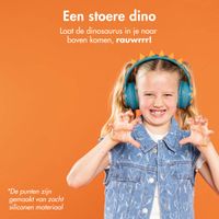 imoshion Kids Dino Bluetooth Headphones - Kinder koptelefoon met decibelbegrenzer - Draadloze koptelefoon + AUX kabel - Petrol Green / Orange