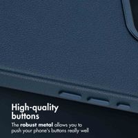 Accezz Leather Back Cover with MagSafe Apple iPhone 17e / 16e - Nightfall Blue
