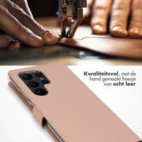 Selencia Echt Leren Bookcase Samsung Galaxy S23 Ultra - Dusty Pink