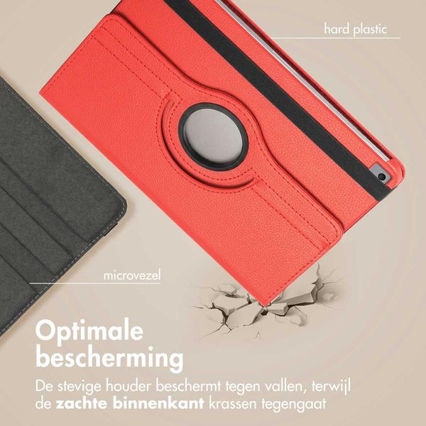 imoshion 360° draaibare Bookcase Apple iPad 9 (2021) 10.2 inch / iPad 8 (2020) 10.2 inch / iPad 7 (2019) 10.2 inch - Rood