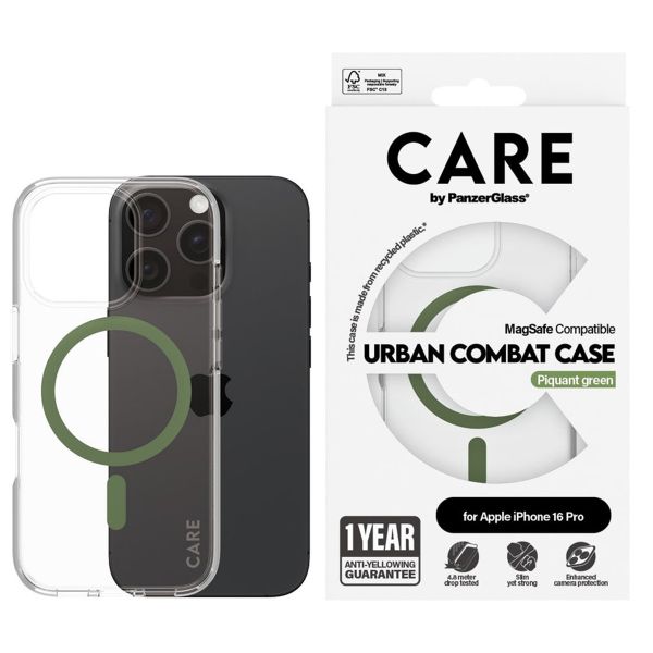 CARE by PanzerGlass Urban Combat Case MagSafe Apple iPhone 16 Pro - Green
