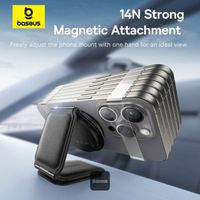 Baseus PrimeTrip Series C02 Mega Telefoonhouder auto - Magnetisch en MagSafe/Qi2 - Draadloos opladen - Zelfklevend - Zwart
