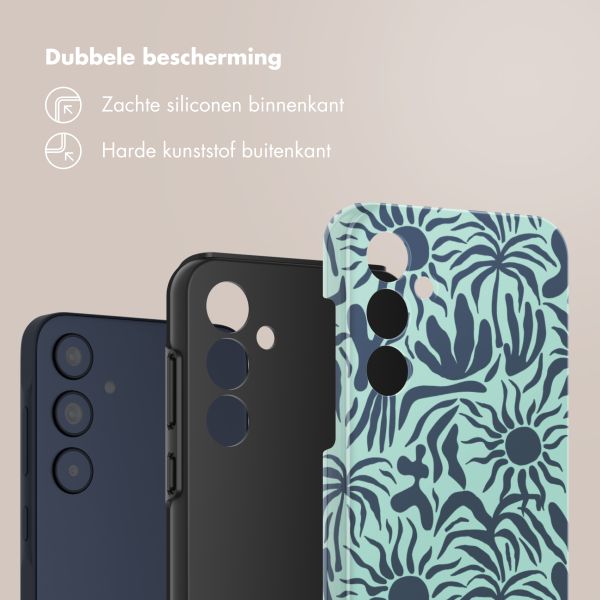 Selencia Vivid Tough Backcover Samsung Galaxy A35 - Tropical Vibes Light Blue