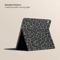 Selencia Sabi Bookcase with Leopard Print Apple iPad Air 11 inch (2026) M4 / (2025) M3 / (2024) M2 / Air 5 (2022) / Air 4 (2020) - Midnight Black