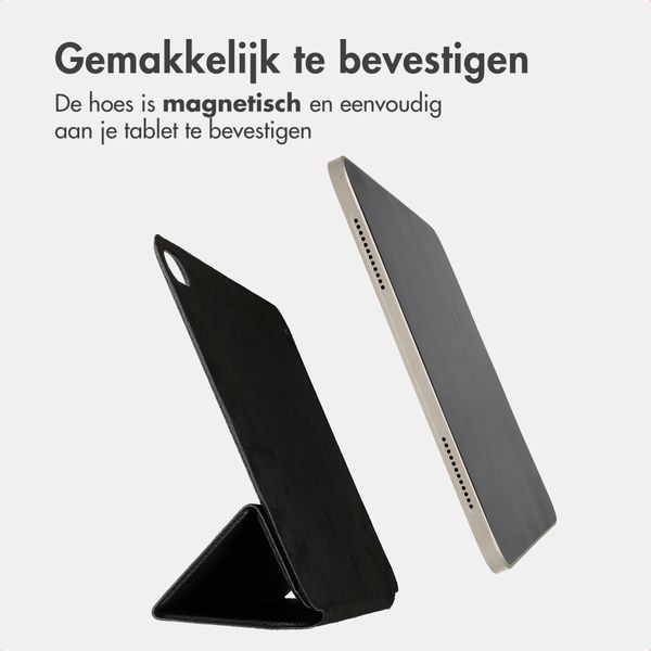 Accezz Leather Trifold Bookcase Apple iPad Pro 13 (2025) M5 / (2024) M4 - Zwart
