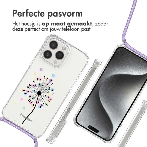imoshion Design hoesje met koord Apple iPhone 15 Pro - Sandstone Dandelion