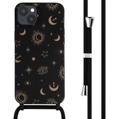 imoshion Siliconen design hoesje met koord iPhone 15 Plus - Sky Black