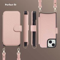 Selencia Riva Bookcase with MagSafe and phone strap Apple iPhone 15 - Old Pink