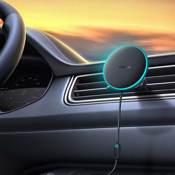 Baseus CW01 Magnetic Car mount - telefoonhouder auto - Ventilatierooster - Magnetisch en MagSafe - Draadloos opladen - Zwart 