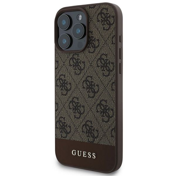 Guess Bottom Stripe 4G Backcover Apple iPhone 16 Pro - Bruin