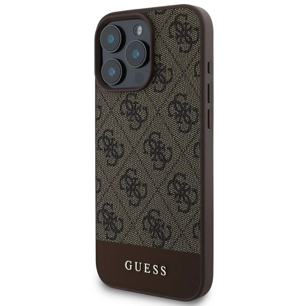 Guess Bottom Stripe 4G Backcover iPhone 16 Pro - Bruin