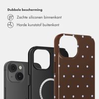 Selencia Vivid Backcover met MagSafe Apple iPhone 14 - Happy Dots Chocolate