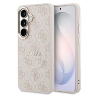 Guess 4G Leather Backcover met MagSafe Samsung Galaxy S26 - Gold Edge - Pink